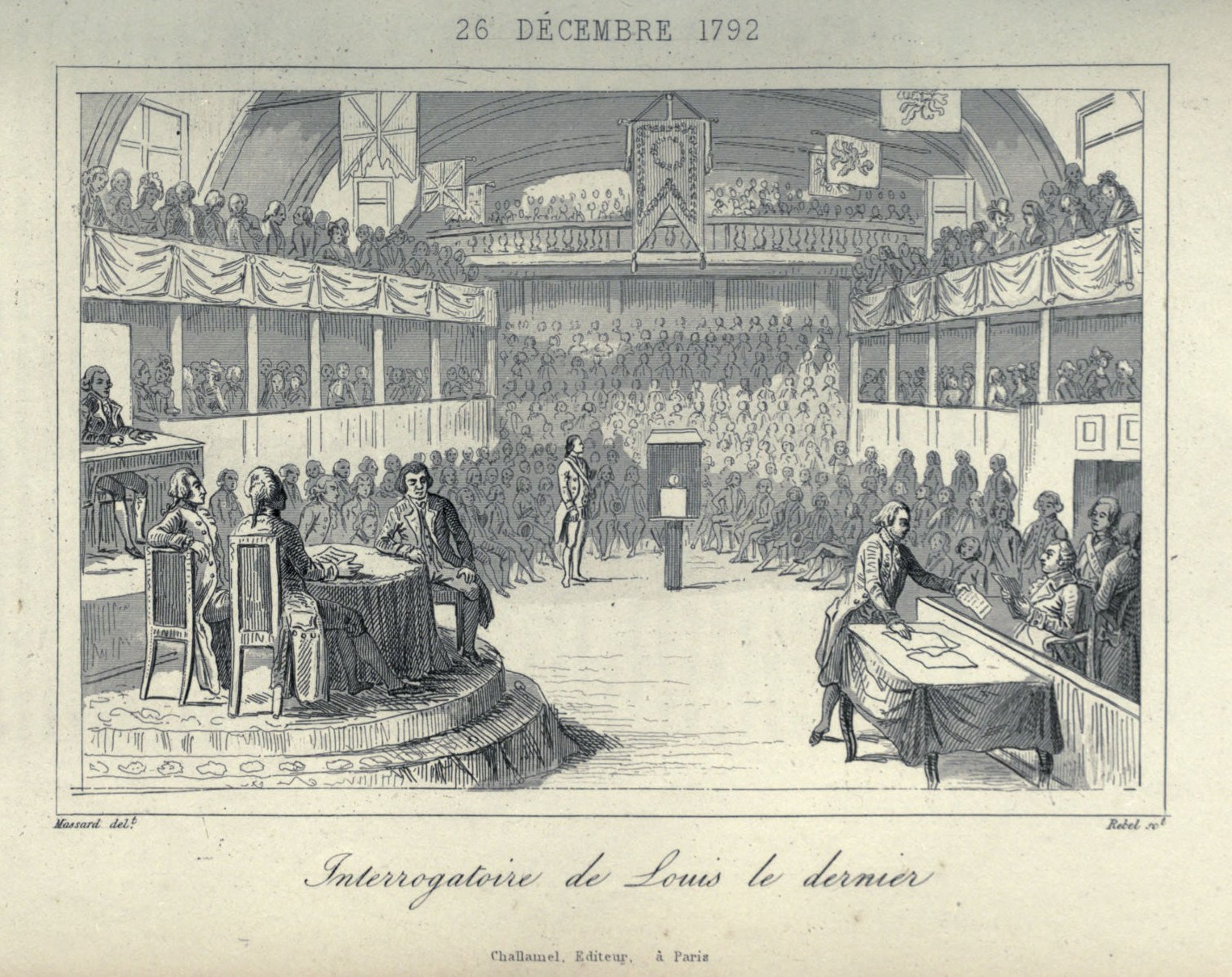 Procès de Louis XVI. © Auteur inconnu. Extrait « Histoire-musée de la république Française, depuis l’assemblée des notables », d’Augustin Challamel, Paris, Delloye, 1842.
